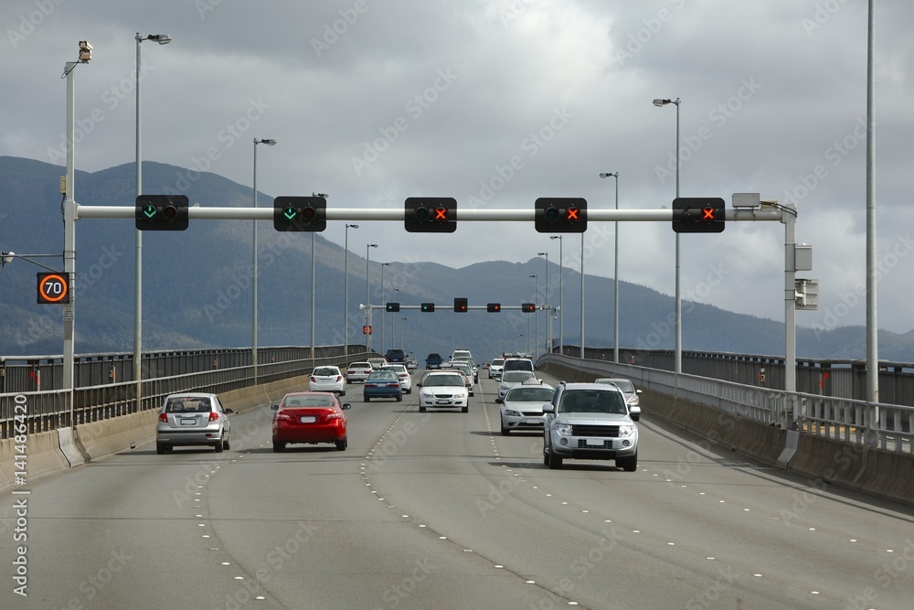 Traffic on Tasman Bridge, Hobart