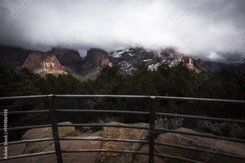 UTAH, WINTER, STORM, FOG, KOLAB CANYON, LANDSCAPE, photo