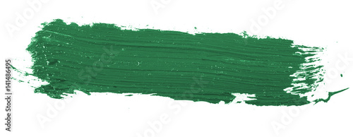 Smear of green paint isolated on white background