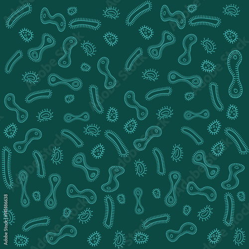 Illustration of bacteria and viruses. Background.