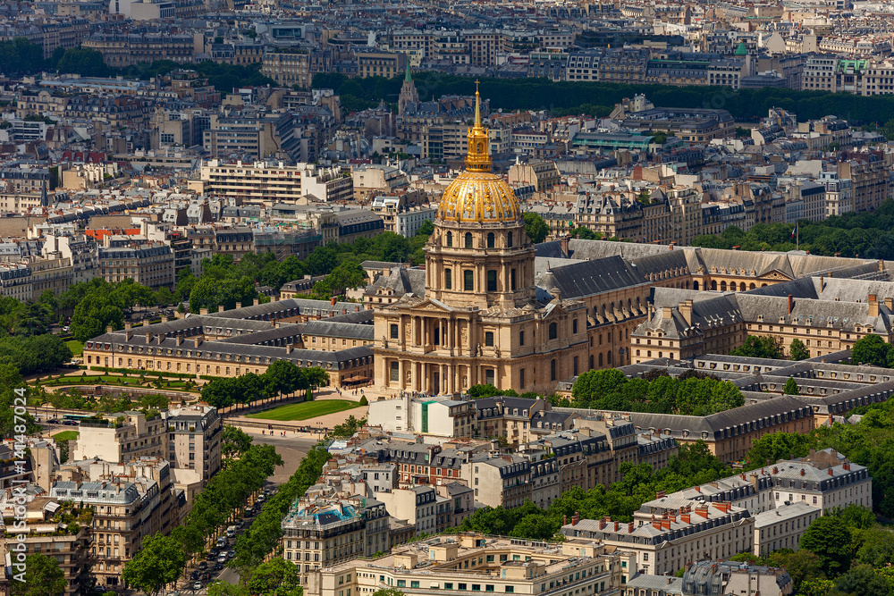 Les Invalides and parisian roofs.