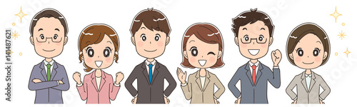 スーツを着た男女のイラスト