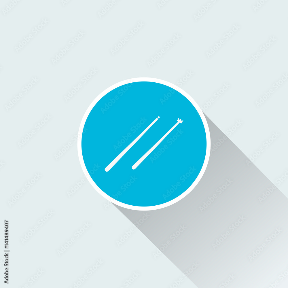 flat billiard stick icon flat billiard stick icon