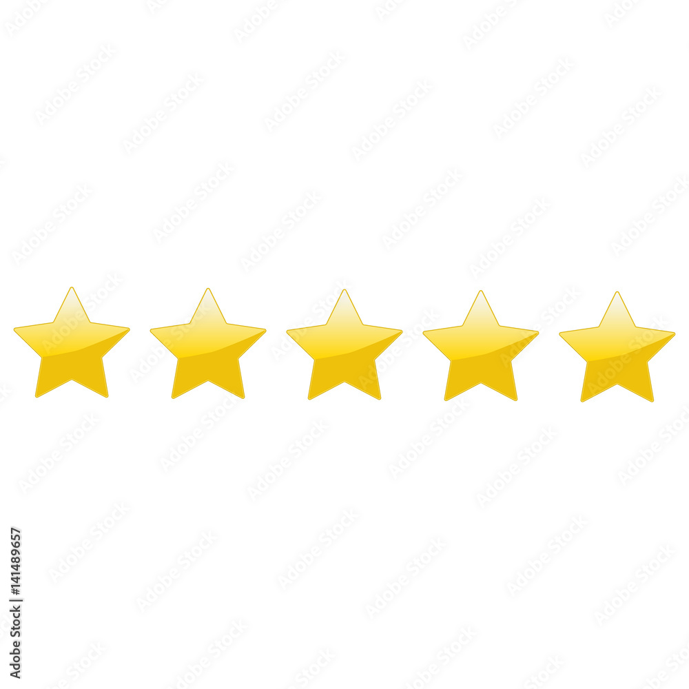 Illustration of Five stars quality. Illustration of Five stars quality.