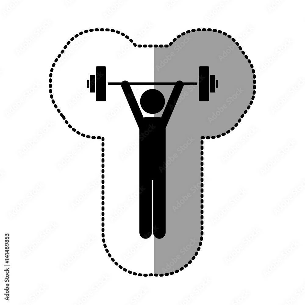 black person lifting weights gym, vector illustration image