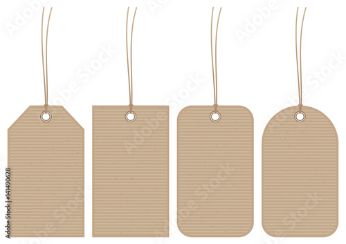 4 Hangtags Brown Paper Set