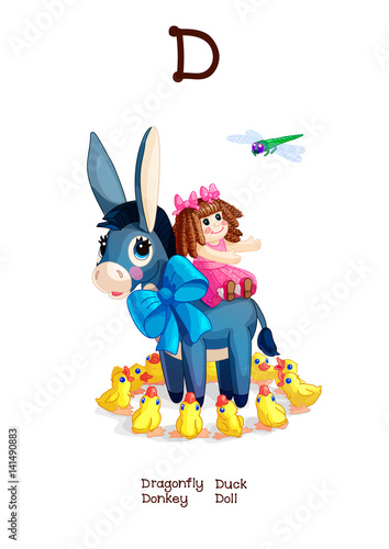 English Alphabet series of Amusing Animals letter D