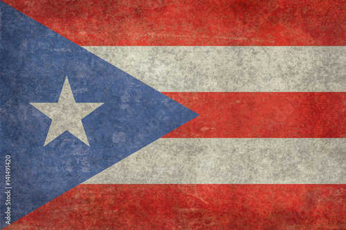 Flag of Puerto Rico with Vintage textured treatment