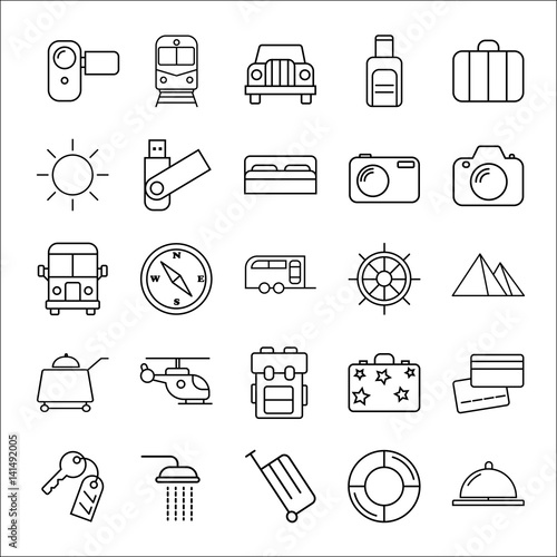 travel icon set on white background