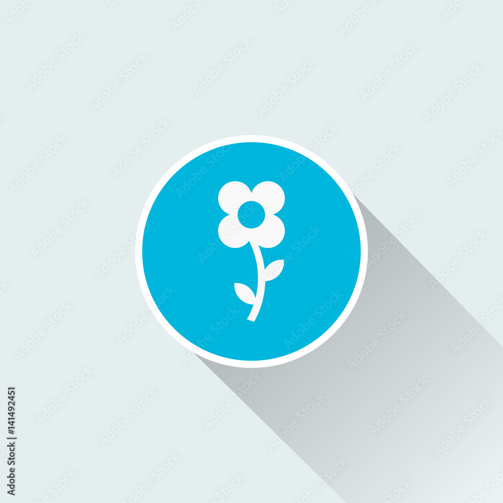 flat flower icon with long shadow flat flower icon with long shadow