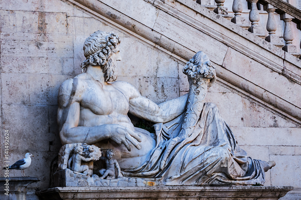 Sculpture near Capitoline Museums, Capitoline Hill, Rome, Italy.