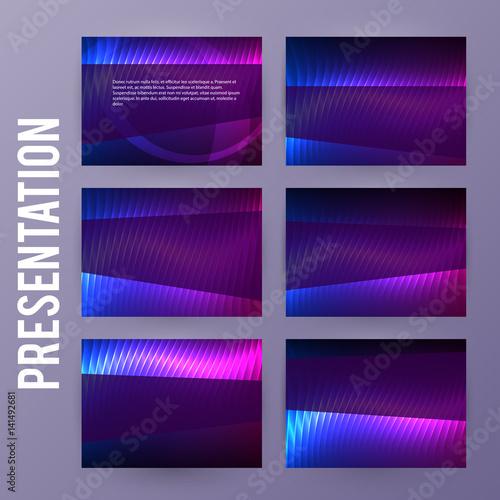 Presentation template powerpoint background aurora boreal neon effect01 © Yuriy Bogdanov