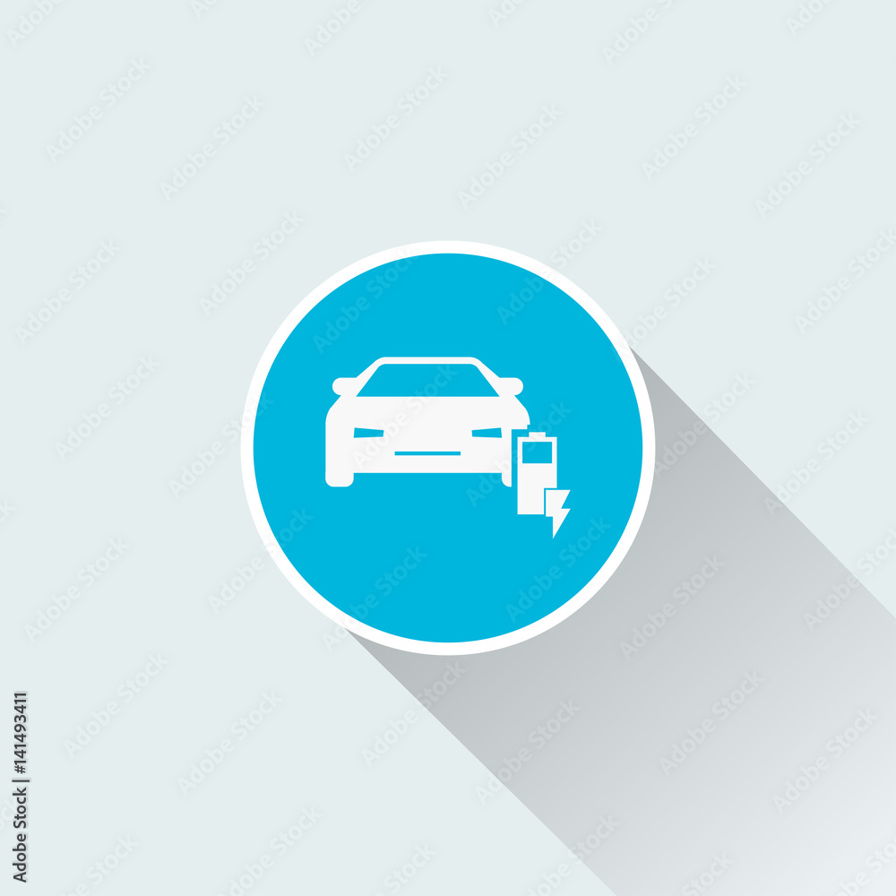 flat car icon with battery flat car icon with battery