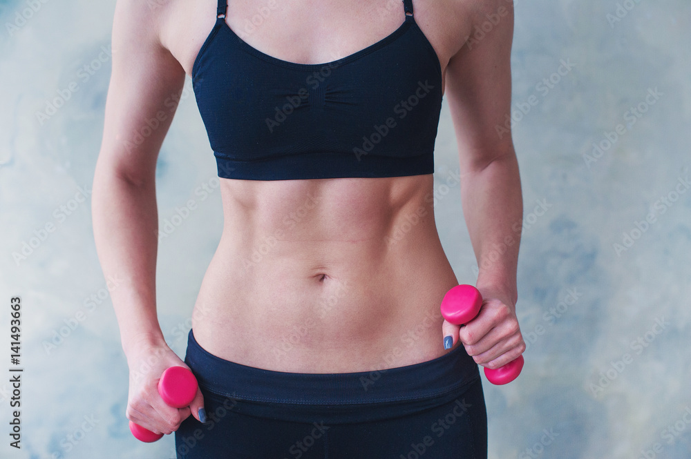 Woman fitness body after exercising Woman fitness body after exercising