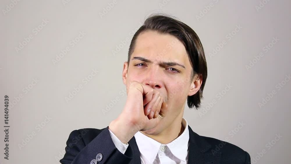 Tired and Sleepy Man. yawn Tired and Sleepy Man. yawn