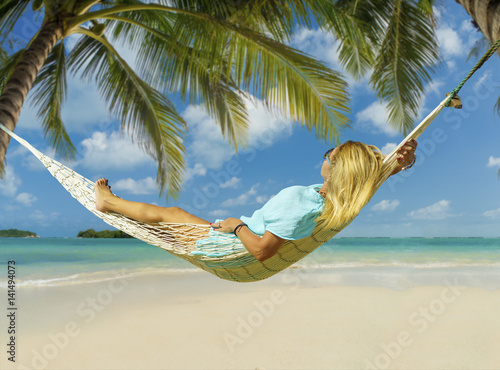 Woman relaxing at the beach