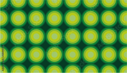 Green Circle Retro Seamless Vector Pattern or Seamless Vector Background