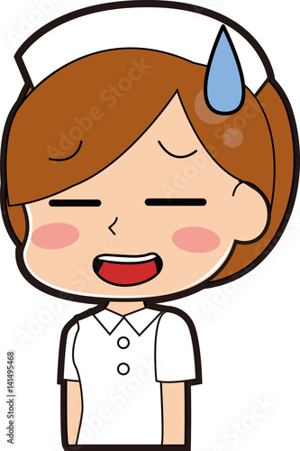 呆れる看護師のイラスト