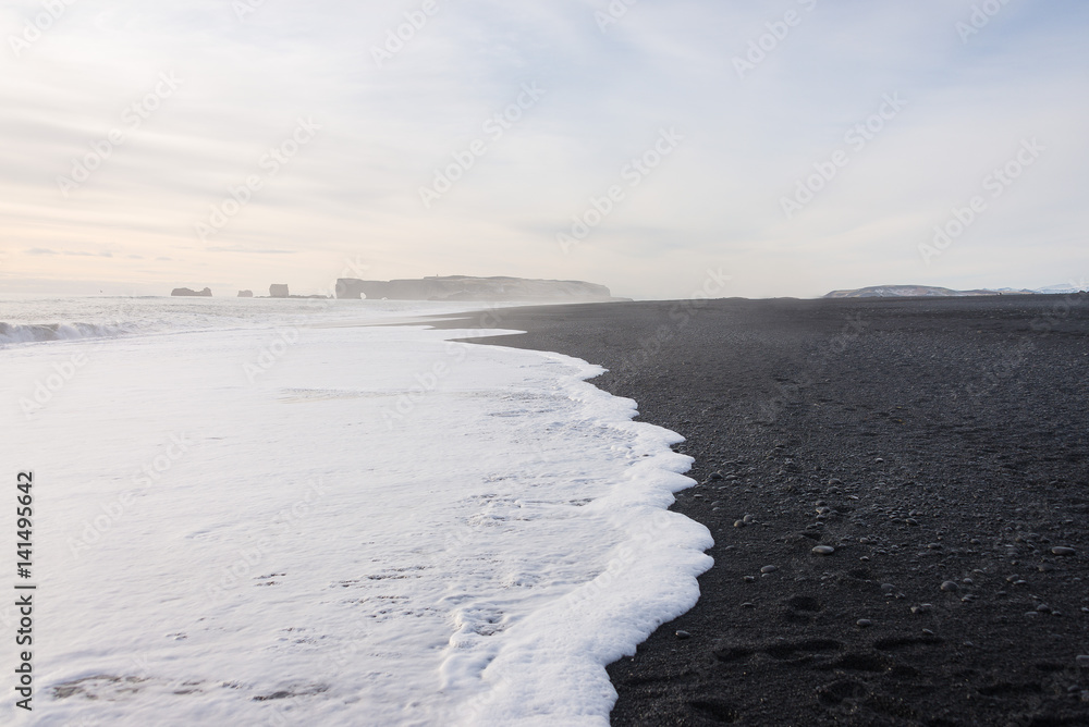 Landscape of beautiful Icelandic beach - March 2017