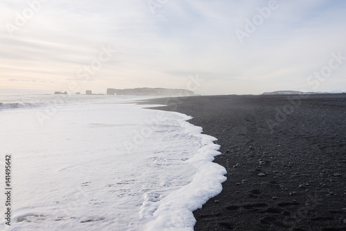 Landscape of beautiful Icelandic beach - March 2017