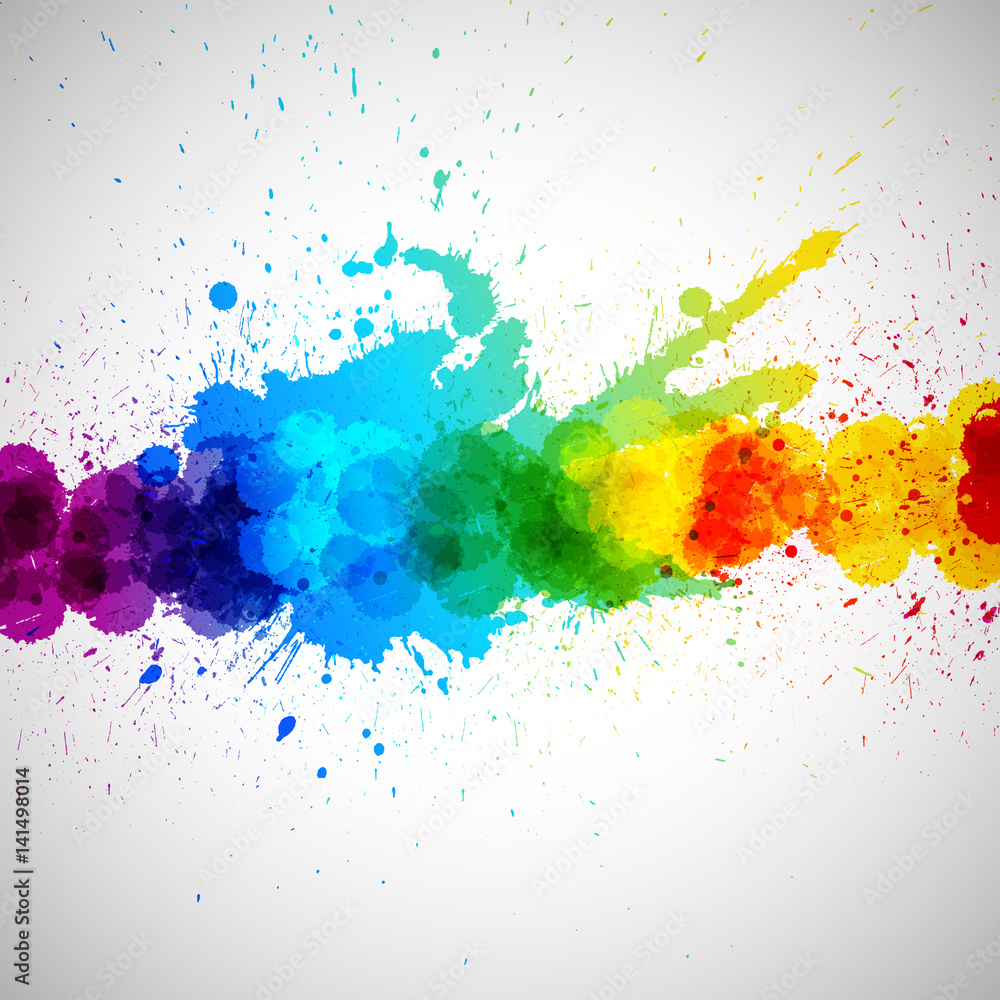 Holi background, abstract colorful splash paint blots. Bright spots and  blobs for holiday design poster, card, banner, etc. Stock Vector | Adobe  Stock