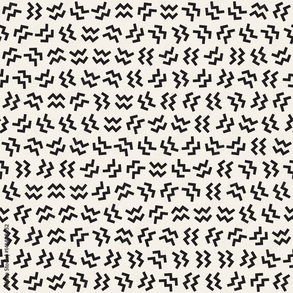 Trendy Texture With Scattered Geometric Shapes. Vector Seamless Pattern. Trendy Texture With Scattered Geometric Shapes. Vector Seamless Pattern.