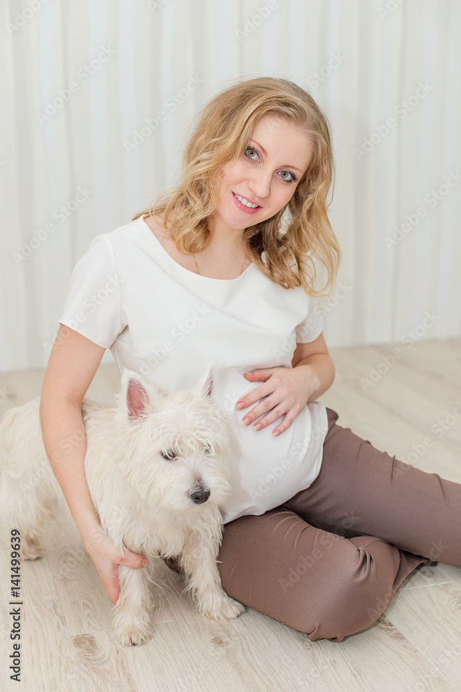 Beautiful pregnant girl waiting for the baby