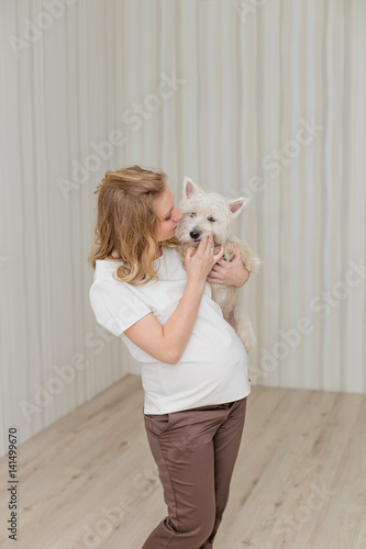 Beautiful pregnant girl waiting for the baby photo