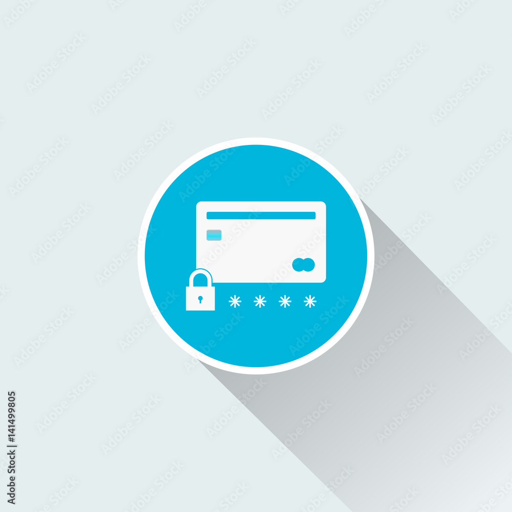 Flat credit card password icon Flat credit card password icon