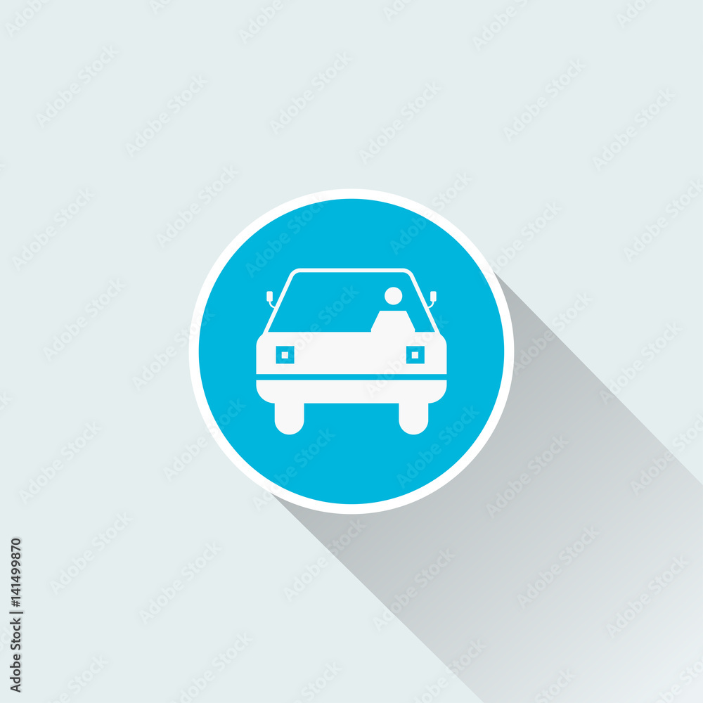 flat car icon wiht long shadow flat car icon wiht long shadow
