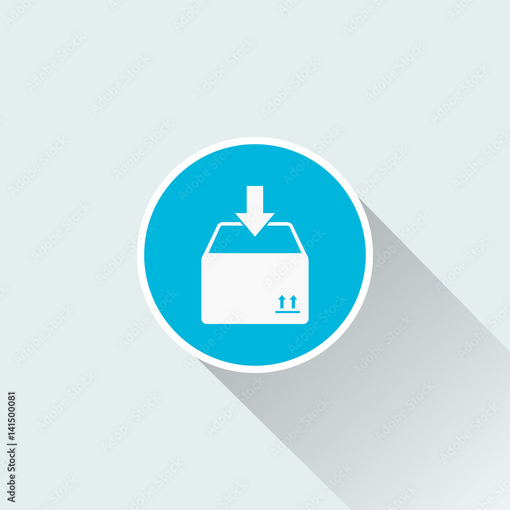 delivery box icon with long shadow delivery box icon with long shadow
