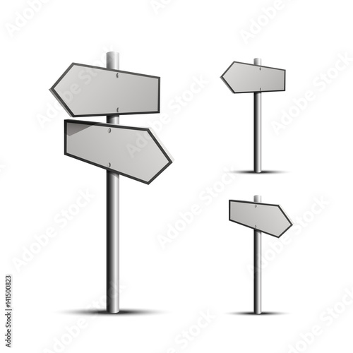 Column direction 3d, object on a white background, Vector illustration