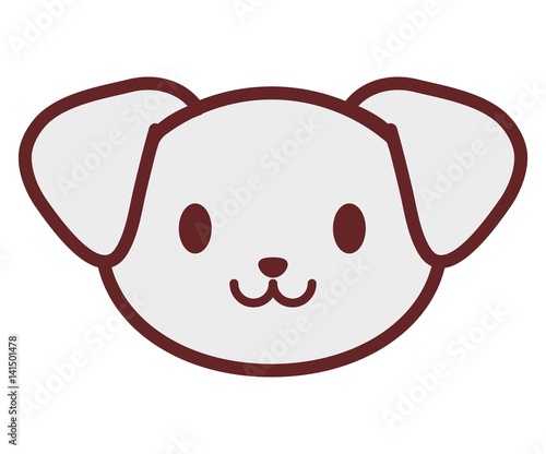 kawaii dog icon over white background. vector illustration