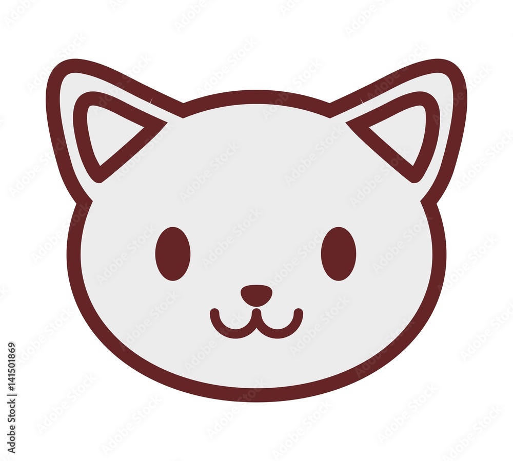 kawaii cat icon over white background. vector illustration kawaii cat icon over white background. vector illustration