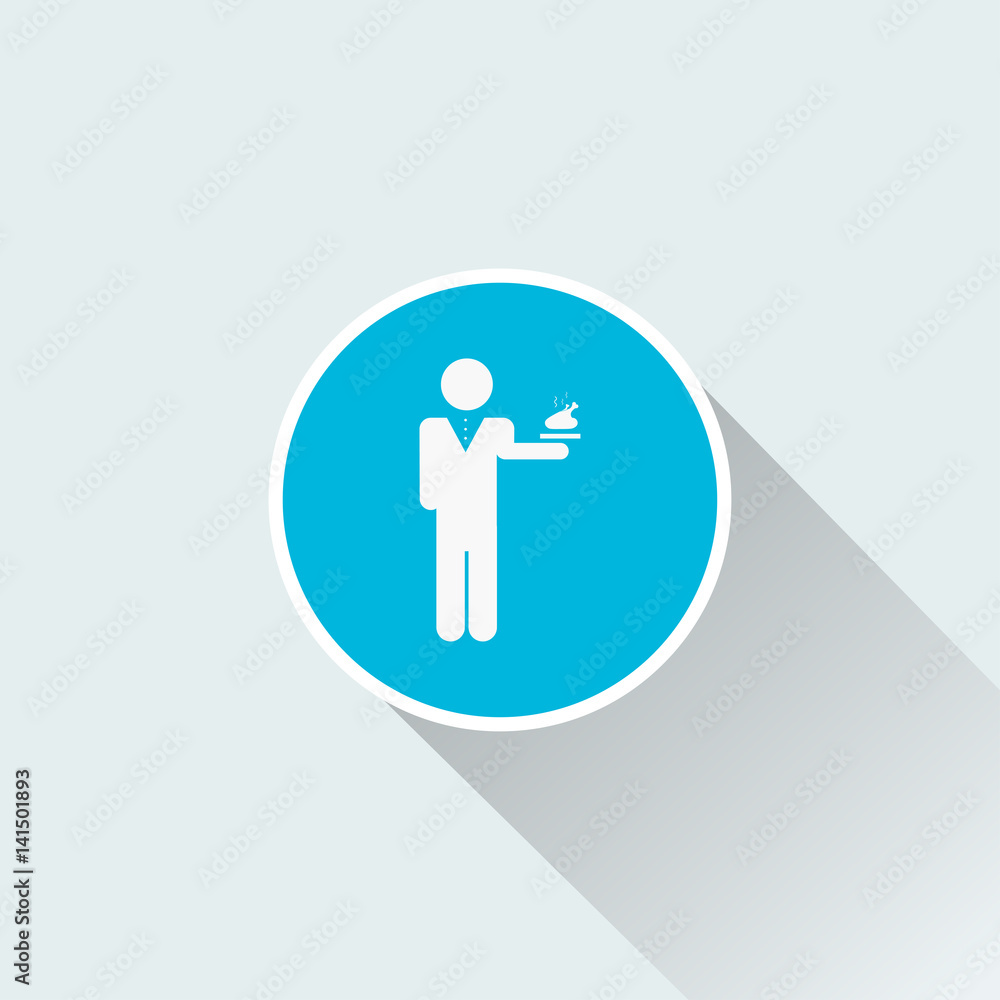 flat butler tray icon flat butler tray icon