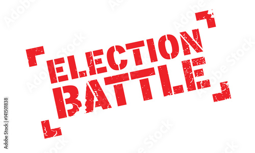Election Battle rubber stamp. Grunge design with dust scratches. Effects can be easily removed for a clean, crisp look. Color is easily changed.