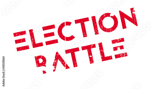 Election Battle rubber stamp. Grunge design with dust scratches. Effects can be easily removed for a clean, crisp look. Color is easily changed.