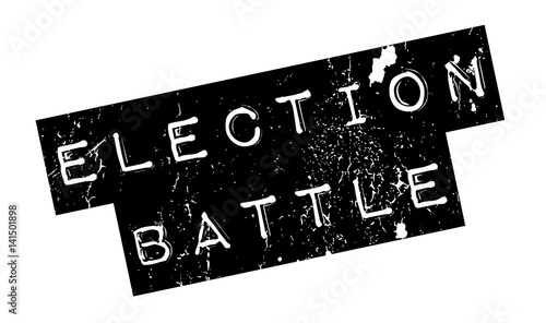 Election Battle rubber stamp. Grunge design with dust scratches. Effects can be easily removed for a clean, crisp look. Color is easily changed.