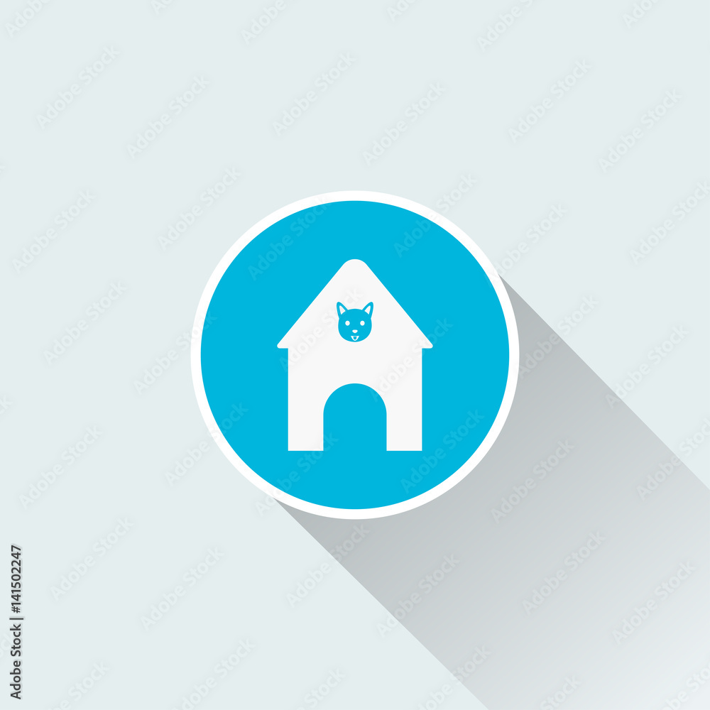 Flat house icon on white background Flat house icon on white background