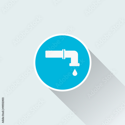 flat tap icon with long shadow