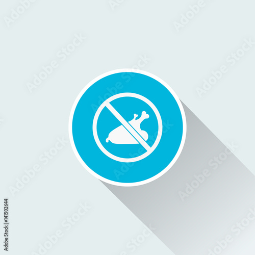 flat chicken forbidden icon design