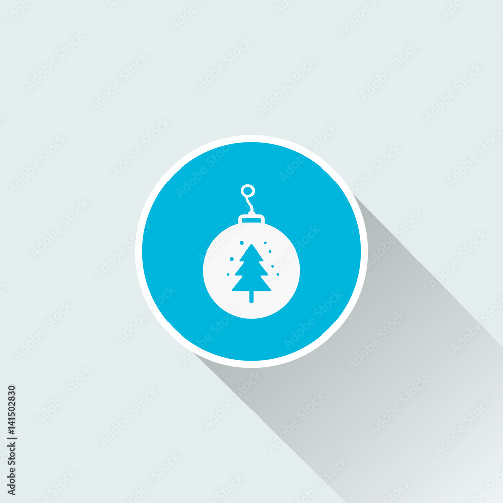 christmas Bauble icon with long shadow christmas Bauble icon with long shadow