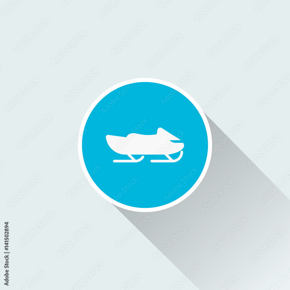 flat snowmobile icon flat snowmobile icon