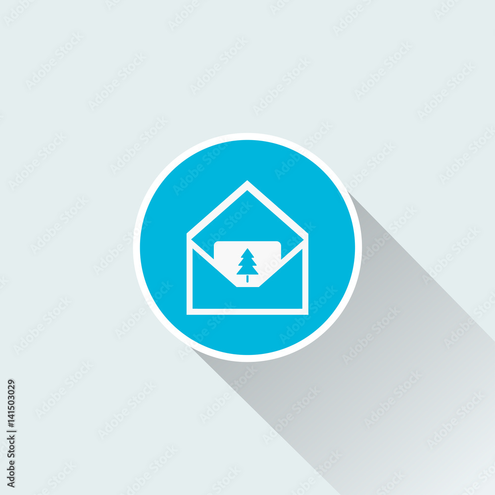 Flat message icon with tree Flat message icon with tree
