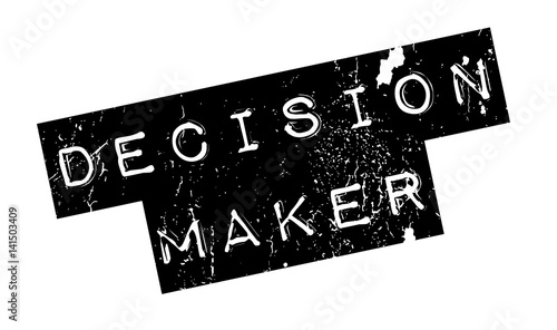 Decision Maker rubber stamp. Grunge design with dust scratches. Effects can be easily removed for a clean, crisp look. Color is easily changed.
