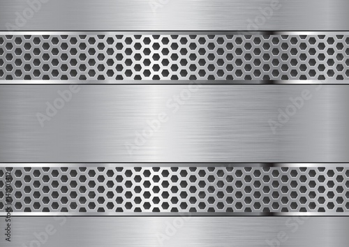 aluminum background with grate chrome edges