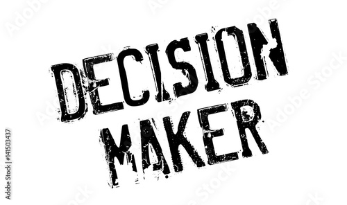 Decision Maker rubber stamp. Grunge design with dust scratches. Effects can be easily removed for a clean, crisp look. Color is easily changed.