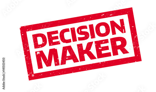 Decision Maker rubber stamp. Grunge design with dust scratches. Effects can be easily removed for a clean, crisp look. Color is easily changed.