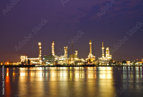 oil refinery plant at twilight in Bangkok Thailand