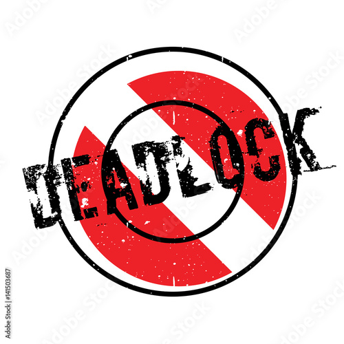 Deadlock rubber stamp. Grunge design with dust scratches. Effects can be easily removed for a clean, crisp look. Color is easily changed.